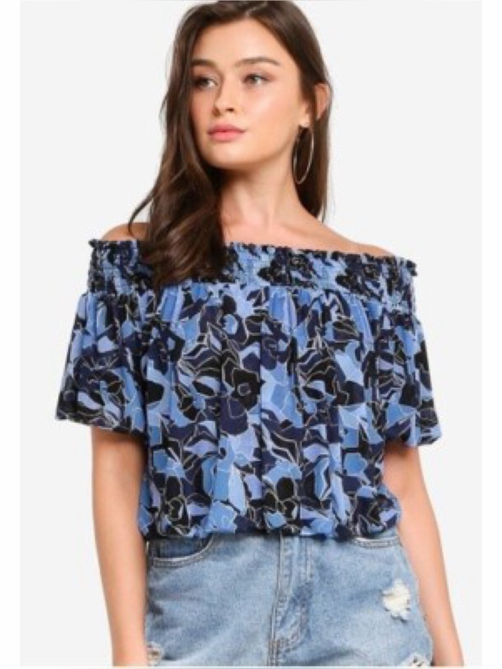 Free People Technicolor Floral Bubble Top